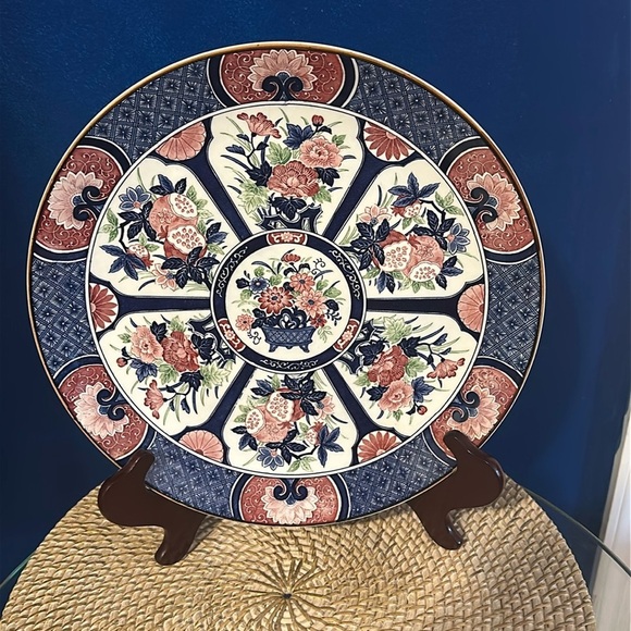Vintage Oriental “Tosho” Flower Basket Center Fine China Charger Plate 13” - Picture 1 of 7